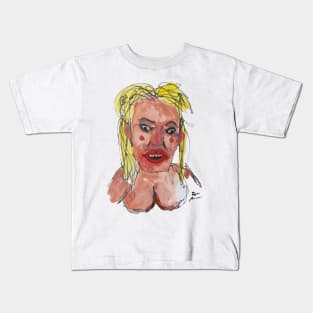 pop goddess celebrity singer 3000 usa portrait | bad art club | Candy Girl Maneater 2 Kids T-Shirt